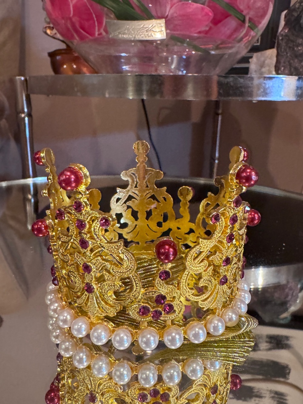 Tieks LE Gold and Pink Jeweled Decorative Crown Topper - Women Accessories